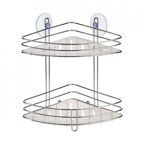 Corner Shelves For shower Transparent Chrome Plastic 26,9 x 26,5 x 19,8 cm (6 Units) image 2