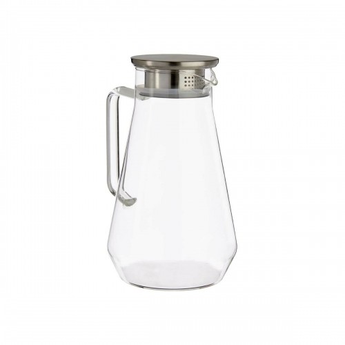 Jar with Lid and Dosage Dispenser Transparent Stainless steel 1,5 L (6 Units) image 2