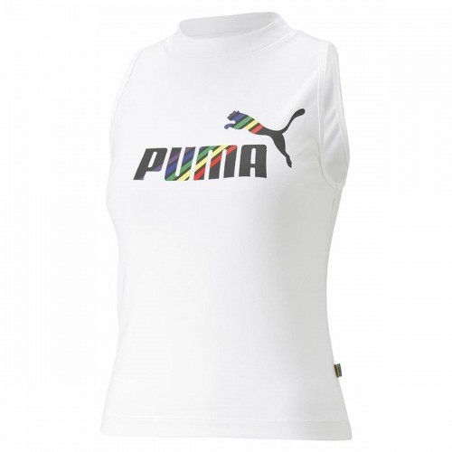 Women's Sleeveless T-shirt Puma Ess+ Love Is Love Sl White image 2