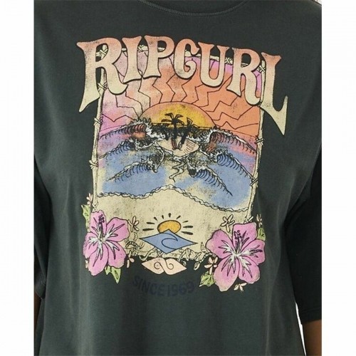 Women’s Short Sleeve T-Shirt Rip Curl Barrelled Heritage Black image 2