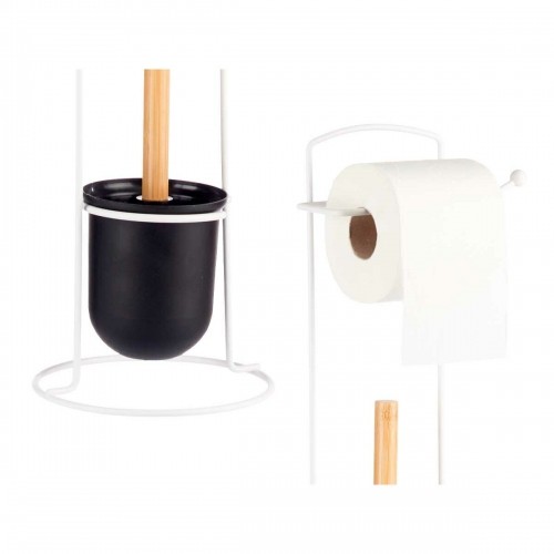Toilet Roll Holder White Metal Bamboo 17 x 57 x 16,5 cm (6 Units) image 2