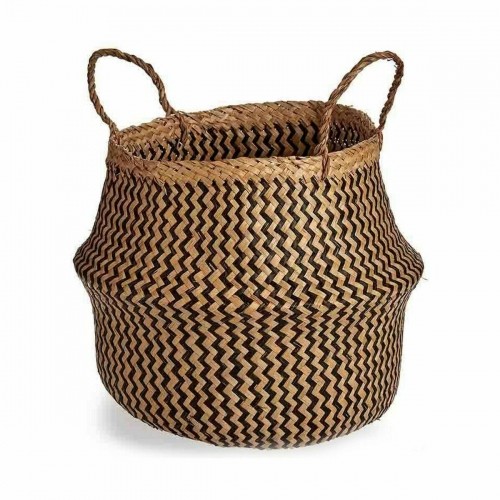 Decorative basket Brown Black Rushes 15 L 40 x 54 x 40 cm (8 Units) image 2