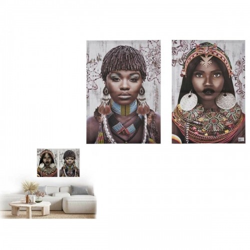 Gift Decor Набор из два картин Полотно Африканка 70 x 50 x 1,5 cm (6 штук) image 2