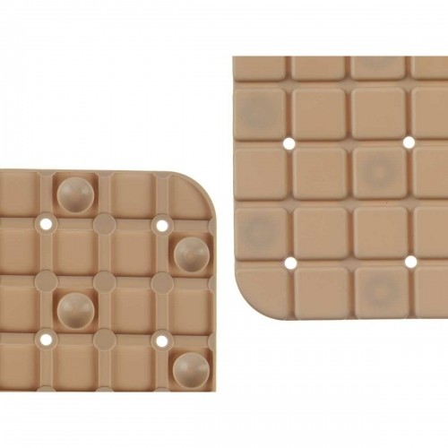 Non-slip Shower Mat Frames Beige PVC 50,3 x 50,3 x 0,7 cm (6 Units) image 2