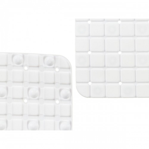 Non-slip Shower Mat Frames White PVC 50,3 x 50,3 x 0,7 cm (6 Units) image 2