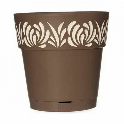 Self-watering flowerpot Stefanplast Gaia Brown Plastic 25 x 25 x 25 cm (6 Units) image 2