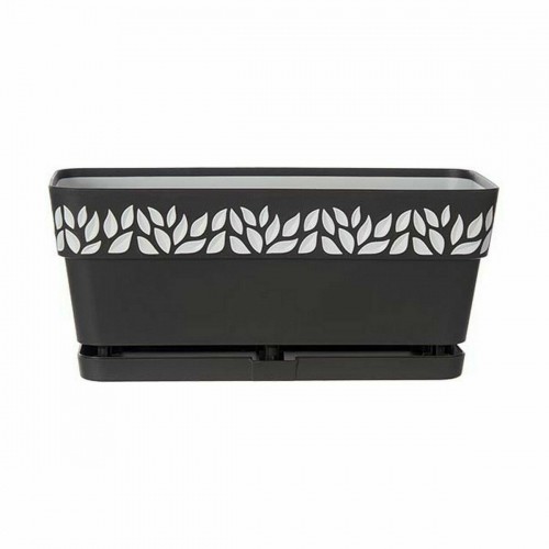 Self-watering planter Stefanplast Cloe Anthracite Plastic 13,3 x 12,3 x 29,3 cm (12 Units) image 2