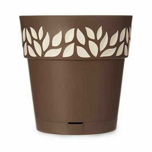 Self-watering flowerpot Stefanplast Cloe Brown Plastic 29 x 29 x 29 cm (6 Units) image 2