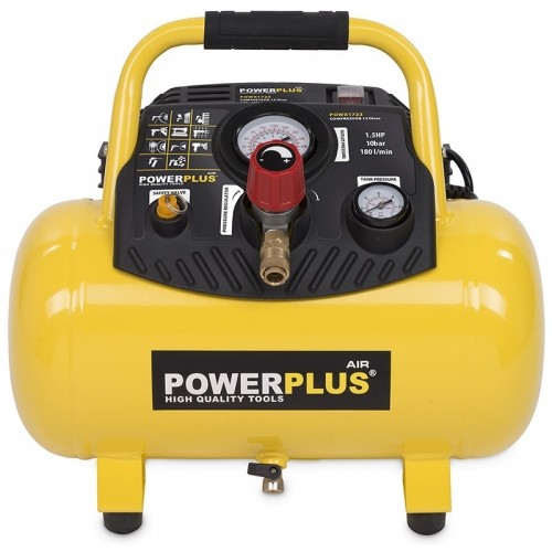 Kompresors 1100W, 12L, 10bar, 180 l/min, bez eļļas Powerplus X image 2