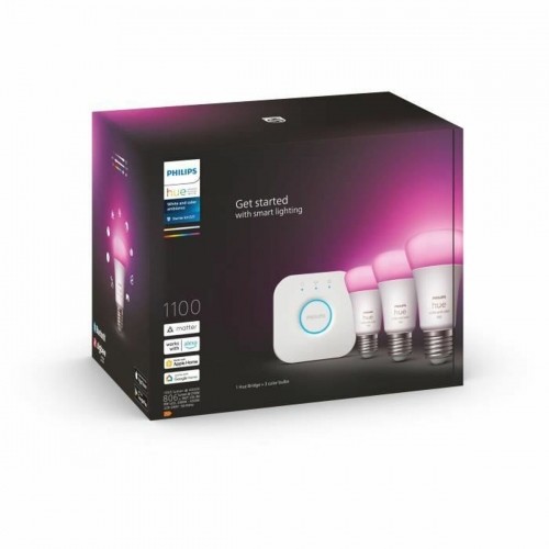 Smart Light bulb Philips Kit de inicio: 3 bombillas inteligentes E27 (1100) 9 W E27 6500 K 806 lm image 2
