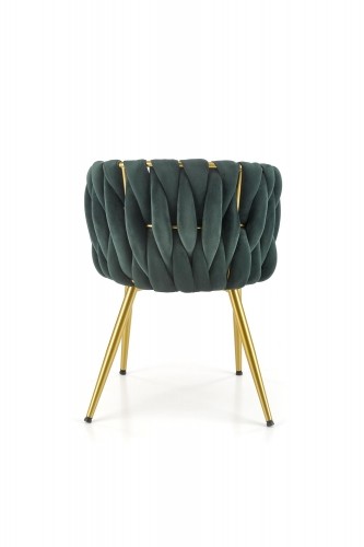 Halmar K517 chair, dark green / gold image 2