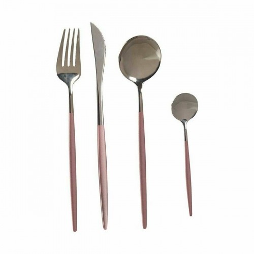 Cutlery Set Pink Silver Stainless steel (12 Units) image 2