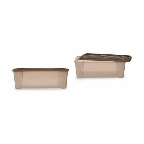 Storage Box with Lid Stefanplast Elegance Beige Plastic 5 L 19,5 x 11,5 x 33 cm (12 Units) image 2