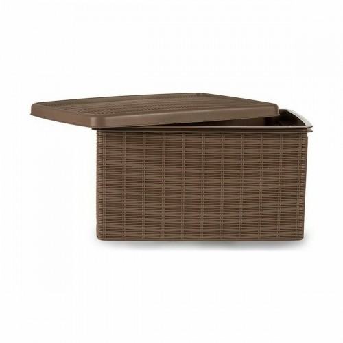 Storage Box with Lid Stefanplast Elegance Side Beige Plastic 29 x 21 x 39 cm (5 Units) image 2