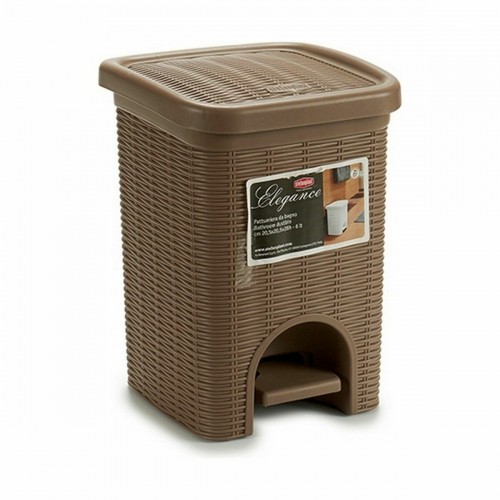 Pedal bin Stefanplast Elegance Black Beige Plastic 6 L 20,5 x 28 x 20,5 cm (6 Units) image 2