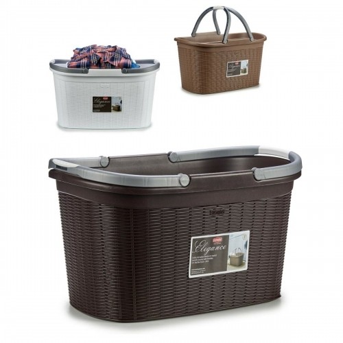 Laundry Basket Stefanplast Elegance Plastic 35 L 57,5 x 29 x 36,5 cm (15 Units) image 2