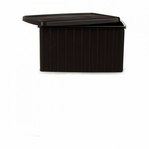 Storage Box with Lid Stefanplast Elegance Side Brown Plastic 29 x 21 x 39 cm (5 Units) image 2
