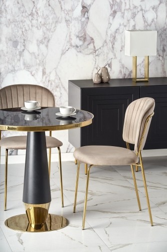 Halmar MOLINA round table, black marble / black / gold image 2