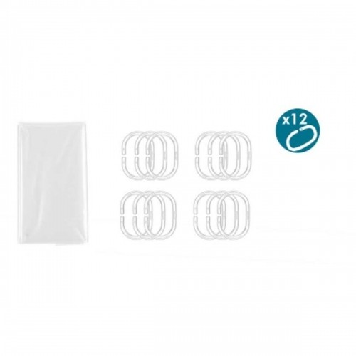 Shower Curtain Transparent Polyethylene EVA 180 x 180 cm (12 Units) image 2