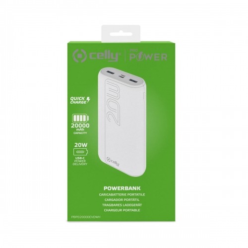 Power Bank Lādētājs Celly 20000 mAh Balts image 2