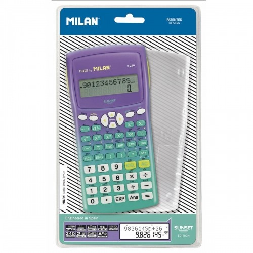 Scientific Calculator Milan M240 Sunset  Turquoise Lilac 16,7 x 8,4 x 1,9 cm image 2
