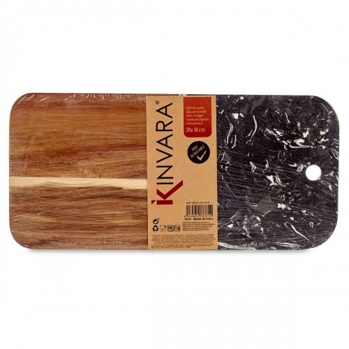 Kinvara Разделочная доска Чёрный Мрамор древесина акации 18 x 1,5 x 38 cm (8 штук) image 2