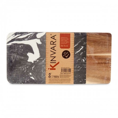 Cutting board Black Marble Acacia 15 x 1,3 x 30 cm (8 Units) image 2