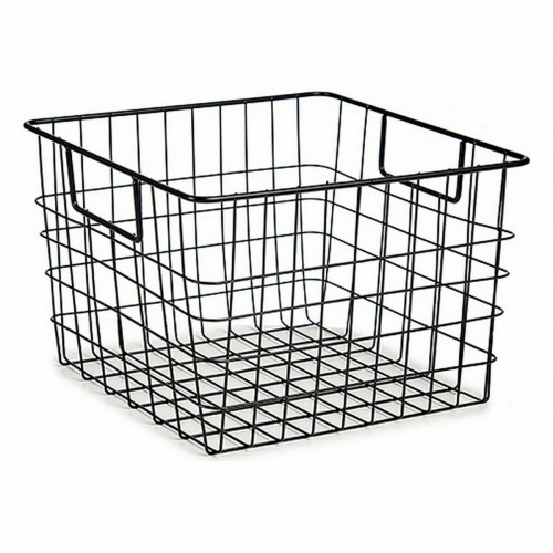 Basket With handles Black Steel 29 x 19,5 x 32 cm (8 Units) image 2