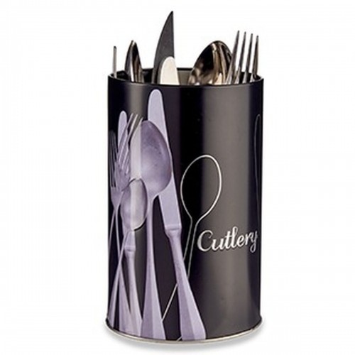 Cutlery Organiser Black Metal 1 L Pieces of Cutlery (24 Units) image 2