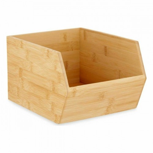 Stackable Organising Box Brown Bamboo 20,1 x 15,1 x 25 cm (12 Units) image 2