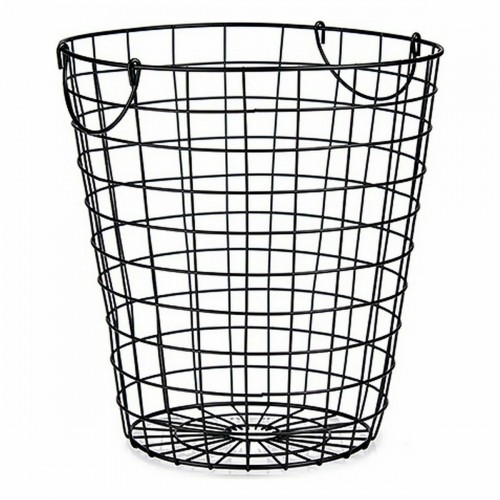 Basket With handles Black Steel 30 x 30 x 30 cm (8 Units) image 2