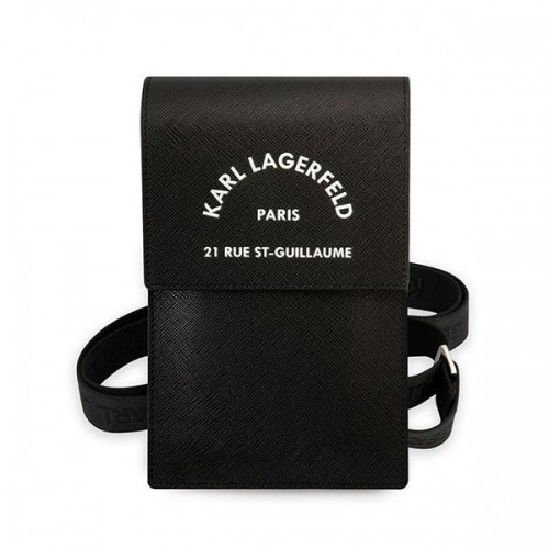 Karl Lagerfeld Saffiano Rue Saint Guillaume Wallet Phone Bag Black image 2