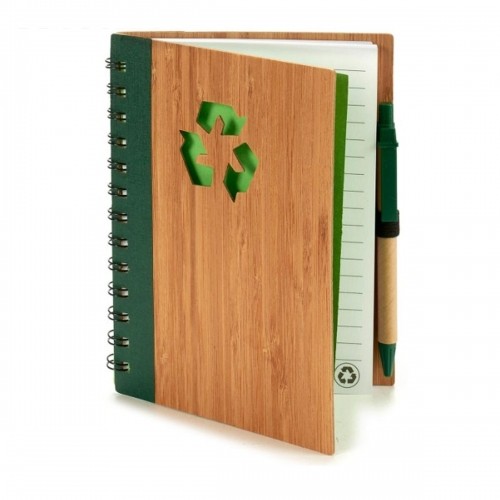 Spiral Notebook with Pen Bamboo 1 x 18 x 14 cm (12 Units) image 2