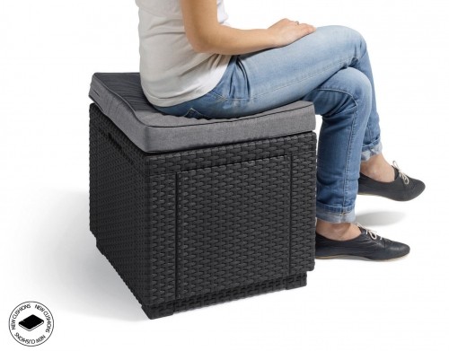 Keter Садовый стул / ящик для хранения Куб с подушкой серый image 2