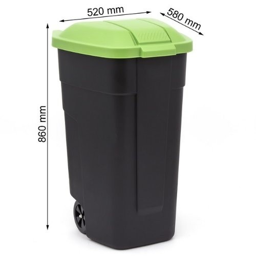 Keter Контейнер для мусора на колесах 110L черный / зеленый image 2