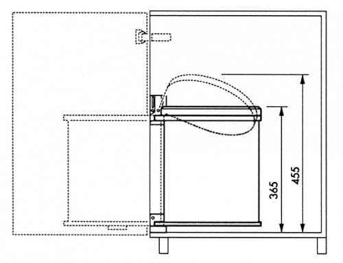 Hailo Atkritumu tvertne iebūvējamā Compact-Box M / 15L / nerūsējošā tērauda image 2