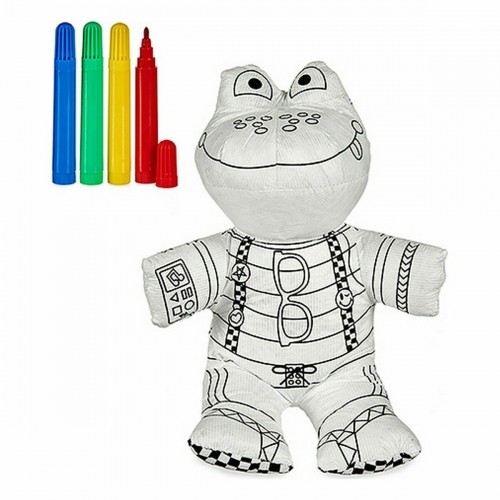 Colouring Plush Frog White Black 18 x 10 x 24 cm (8 Units) image 2