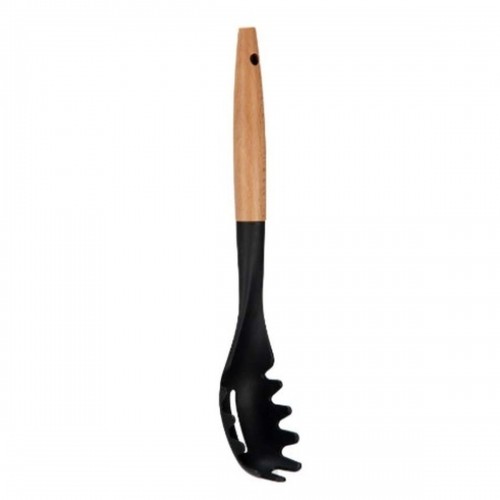 Pasta Spoon Black Natural Wood 6 x 33,5 x 6 cm (12 Units) image 2