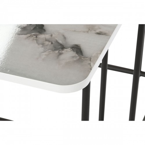 Набор из двух столиков DKD Home Decor Белый Чёрный Металл Деревянный MDF 51 x 43 x 49 cm image 2