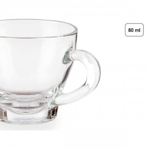 Vivalto Komplekts ar kafijas tasēm Caurspīdīgs Stikls 80 ml (24 gb.) image 2