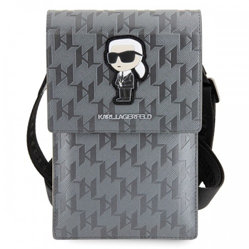 Karl Lagerfeld Torebka KLWBSAKHPKG srebrny|silver Saffiano Monogram Ikonik image 2