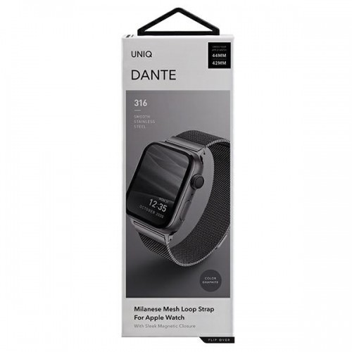UNIQ pasek Dante Apple Watch Series 4|5|6|7|8|SE|SE2 42|44|45mm Stainless Steel grafitowy|graphite image 2