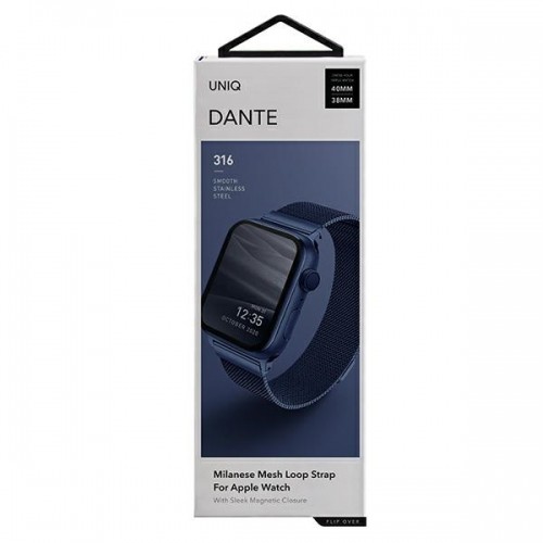 UNIQ pasek Dante Apple Watch Series 4|5|6|7|8|SE|SE2 38|40|41mm Stainless Steel niebieski|marine blue image 2