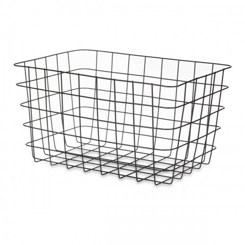 Multi-purpose basket Black Metal 38,5 x 20,5 x 28 cm Rectangular (6 Units) image 2