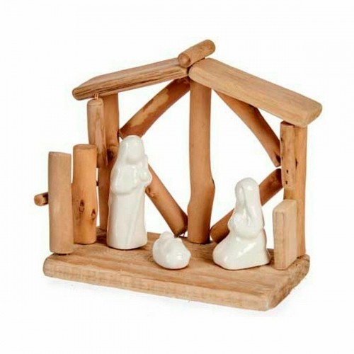 Christmas nativity set White Natural Wood Ceramic 17 x 14,5 x 8 cm (2 Units) image 2