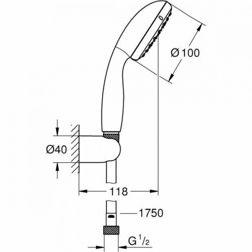 Насадка душа со шлангом для потока воды Grohe 26198000 1 Положение image 2