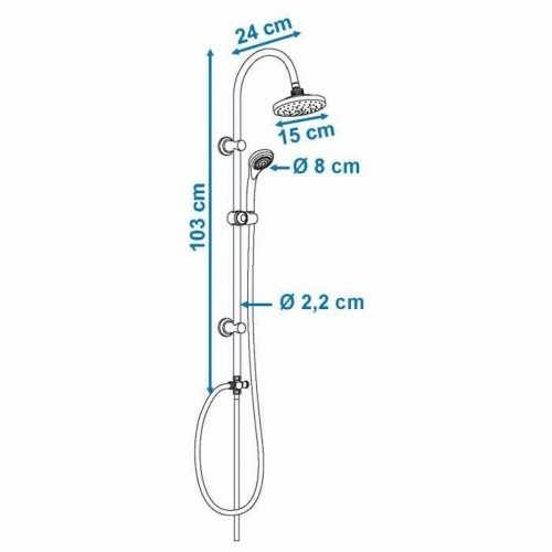 Shower Column Rousseau Sonora 2 Stainless steel 150 cm 50 cm image 2