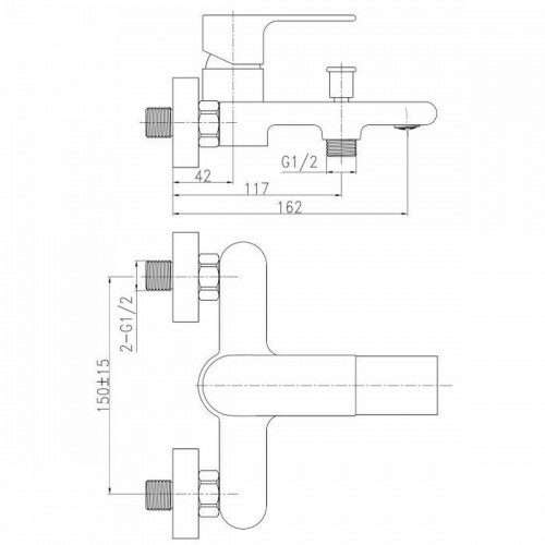 Mixer Tap Rousseau Nordé Shower Metal Brass 15 cm image 2