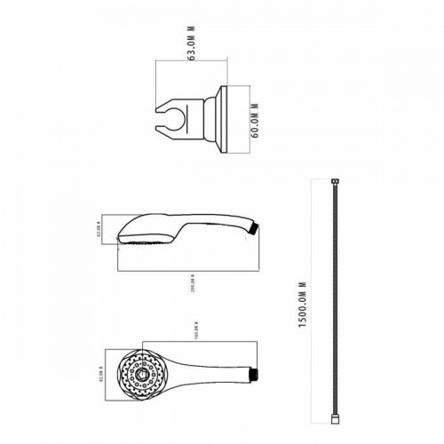 A shower head with a hose to direct the flow Rousseau Heko Stop'O Stainless steel 150 cm 5 Positions image 2