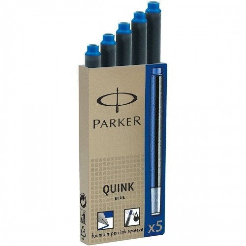 Tintes uzpilde Parker Quink Ink 5 Daudzums Zils 0,7 mm (4 gb.) image 2